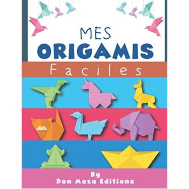 Imagem de Mes ORIGAMI Faciles: Origami animaux livre pliage papier en couleur Origamis faciles enfants dés 4 ans Idéal pour cadeau