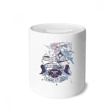 Imagem de DIYthinker Sapatos de salto alto romântico com estampa de flores, caixa de dinheiro, caixa de cerâmica para presente de cofrinho