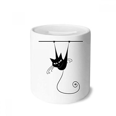 Imagem de DIYthinker Climb Rail Caixa de Dinheiro Gato Preto Dia das Bruxas Caixa de Cerâmica Porta-Moedas Presente