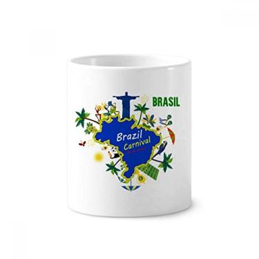 Imagem de Mount Corcovado Brazil Mapas Carnaval Brasil, porta-caneta, suporte de cerâmica, suporte para lápis