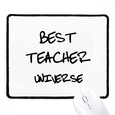 Imagem de Best Teacher Universe Mousepad com citação de estudante e borda costurada Tapete de borracha para jogos
