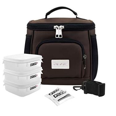 Imagem de Kit Bolsa Térmica Fitness Premium Marrom M Dagg