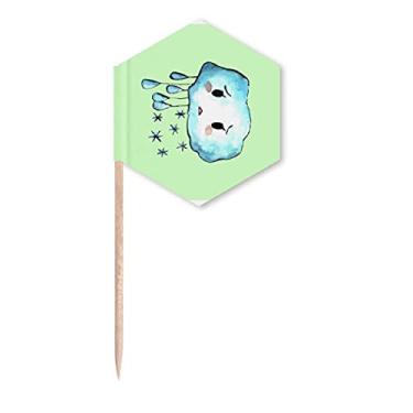 Imagem de Bandeiras de palitos Tempera Pitiful Rain Cloud Palitos de cupcake Festa Celebração