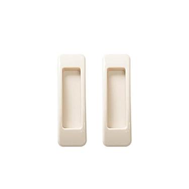 Imagem de Porta deslizante com janela de vidro, resistente e sem costura, alça auxiliar adesiva, armário de geladeira doméstico, ventosa, quadrado cáqui