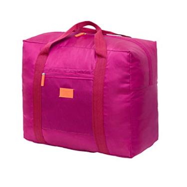 Imagem de Grey990 Bolsas de mão femininas, bolsa de viagem dobrável à prova d'água, bolsa esportiva de grande capacidade para armazenamento, Vinho tinto,