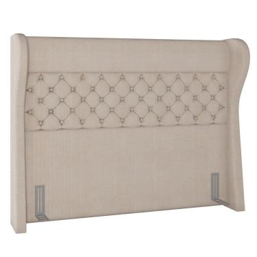 Imagem de Cabeceira Cama Box Casal 140Cm Trinidad P02 Linho Bege Cru