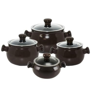Imagem de Jogo De Panelas Em Cerâmica Premiere Com 4 Peças Ceraflame Chocolate