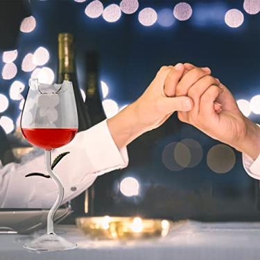 Imagem de JUOPZKENN Taças de vinho com flor de rosa, taças de coquetel de vidro, taças de vinho tinto, taças de champanhe, taças de vinho tinto transparentes para festa, jantar, casamento,(2 * 150ml Verde)