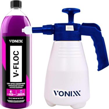 Imagem de SNOW FOAM E PULVERIZADOR MANUAL HÍBRIDO 2 EM 1 – 2L VONIXX + SHAMPOO V-FLOC 1,5 L VONIXX