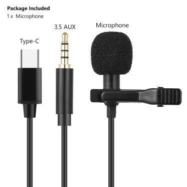 Imagem de Mini Microfone Mic USB Tipo C Mic Condensador De Gravação De Áudio Para Huawei Android Phone USB C