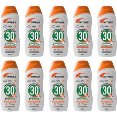Imagem de Kit 10 Protetor Solar Repelente Nutriex Toque Seco FPS 30 120ml