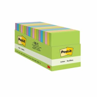 Imagem de 3M Post-It Super Sticky Asst. Notas de Cores Brilhantes - Blocos de Notas Super Pegajosos, 3"X3",100 Sht/Pad, Sortidos