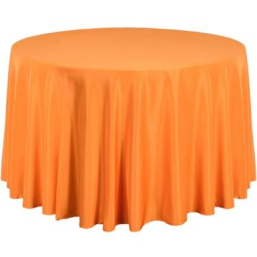Imagem de LinenTablecloth Toalha de mesa redonda de poliéster de 272 cm (108 polegadas)