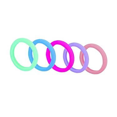 Imagem de Luzhengyang Conjunto de anéis de dedo estilo esportivo 5 peças de anéis de silicone macio, hipoalérgicos e, perfeito para casamento e noivado, aproveite diferentes cores todos os dias + frete grátis,
