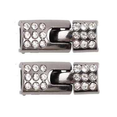 Imagem de Cadarços De Diamante Cross Locks Sem Cadarços Cadarços Elásticos Tênis Crianças Adulto Sem Cadarços Cadarços De Sapato Acessórios De Cadarço Plano(Gun color)