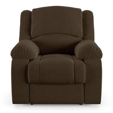 Imagem de Poltrona Do Papai Reclinável Sala De Cinema Barcelona Elétrica Massagem Usb Veludo Marrom