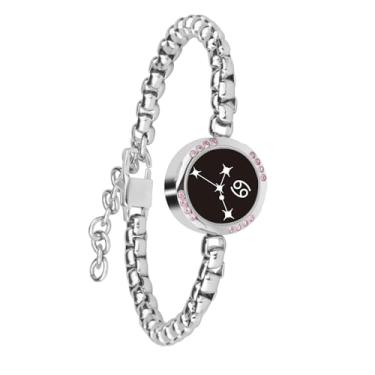 Imagem de INOWL Pulseiras de toque de longa distância, pulseiras para casais, pulseiras inteligentes para casais, joias, constelações de câncer, prata, adjustable, Aço inoxidável, Zircônia cúbica
