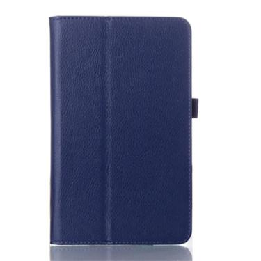 Imagem de Capa flip de couro PU para Amazon Fire HD10 2023 13ª geração HD 10 Plus 2021 11ª geração 2019 9ª 2017 7ª capa protetora (azul escuro, Fire HD10 Plus)