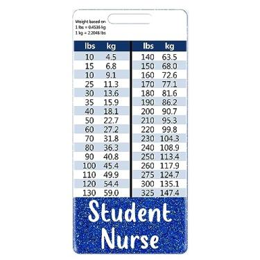 Imagem de Plifal Crachá de enfermeira estudante suporte de cartão de amigo acessórios de enfermagem azul vertical identificação identificação nome identificação identificação presentes de trabalho enfermeira W tabela de conversão de altura e peso