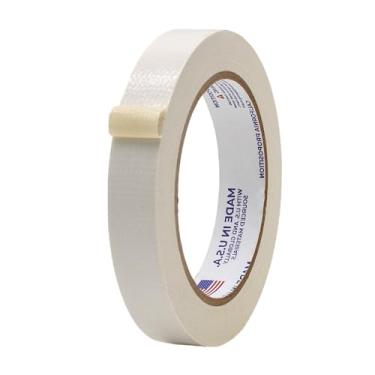Imagem de Fita adesiva para tapete de grau industrial – 1,9 cm. x 60 jardas. - À prova d'água, resistente a UV para artesanato, melhoria da casa, reparos, projetos (disponível em várias cores), Branco, 18 Millimeters Width x 55 Meters Length