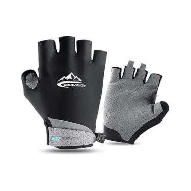 Imagem de Luvas de golfe de meio dedo, absorventes, com resfriamento, gelo, proteção uv, golfe, ciclismo, pesca, fitness, para homens e mulheres