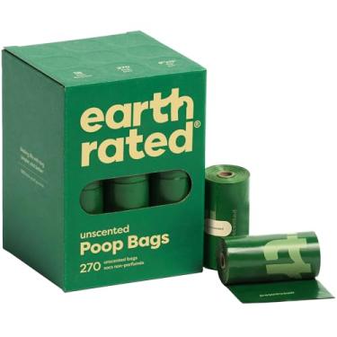 Imagem de Earth Rated Sacos de cocô para cães, à prova de vazamento garantido e rolos de refil de sacos de lixo extragrossos, sem cheiro, 270 unidades