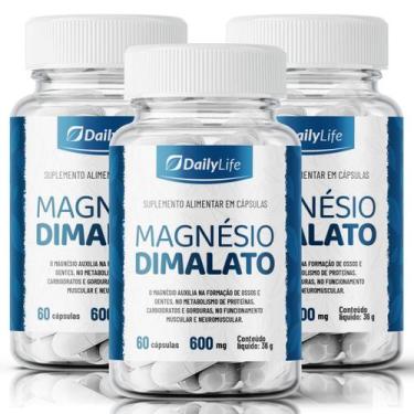 Imagem de kit 3x Magnesio Treonato em Capsulas LTreonina + Dimalato de Magnesio 
