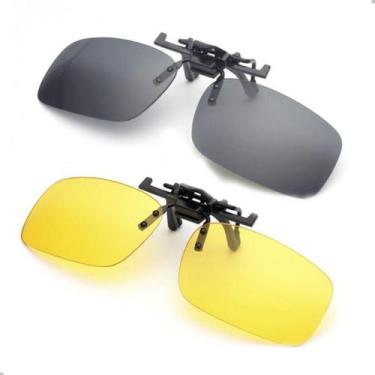 Imagem de Kit 2 Clip On Polarizado Para Sobrepor Visão Noturna Proteção Reflexo 