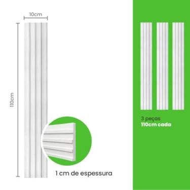 Imagem de Painel Ripado Decorativo Autocolante 10Cm X 1,10M - 3 Ripas - Meu Roda