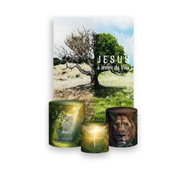 Imagem de Painel De Festa Vertical 1,50 x 2,20 + Trio De Capas Cilindro - Igreja