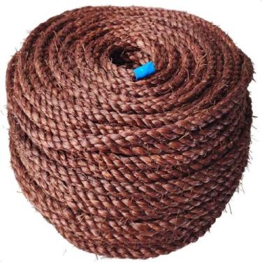 Imagem de Corda de sisal 25 metros 6,5mm cor marrom artesanato - Sisalândia
