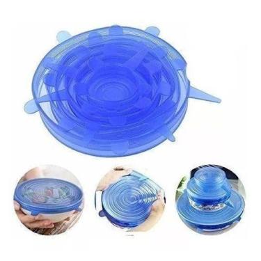 Imagem de 10 Kit 6 Tampa Elástica Silicone Universal Panela Pote Forma - oem