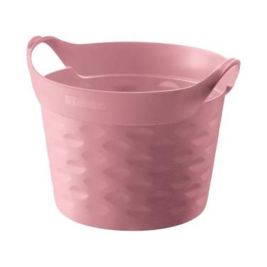 Imagem de Cesto Organizador Circular Plástico Rosa 3L Moolti Sanremo
