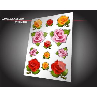 Imagem de Cartela Flores Feminino Colorida Com Resina - Resitank