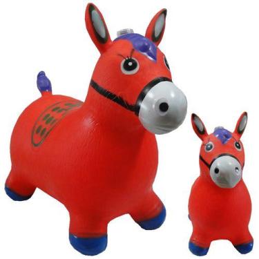 Imagem de Cavalinho Upa Upa Borracha Inflavel C/ Som E Luz Vermelho. - toys