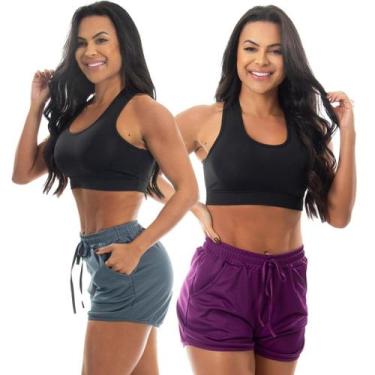 Imagem de Kit 2 Short Esportivo Corrida Treino Academia Bolso Feminino - UseEco,