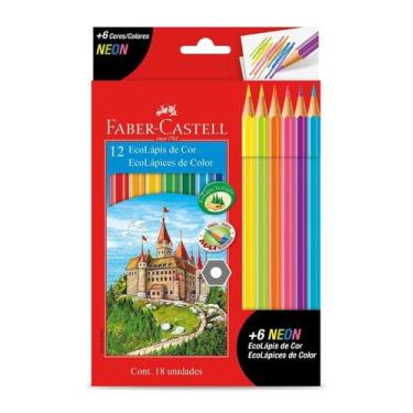 Imagem de Lápis De Cor Ecolápis 12 Cores + 6 Cores Neon Faber Castell