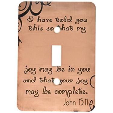 Imagem de 3dRose lsp_150069_1 Verso da Bíblia João 15-11 Fundo Marrom Bíblia com Dito Inspiracional - Interruptor simples