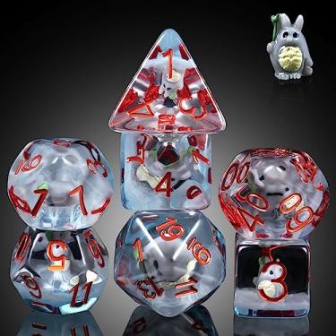 Imagem de Totoro DND Dice Set, DNDND 7PCS Resin D&D Dice with Velvet Bag for Dungeons and Dragons Tabletop Games（Totoro