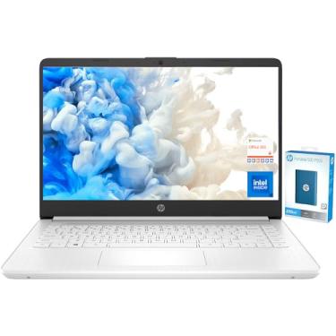 Imagem de HP O mais recente laptop 14, processador Intel Celeron N4120 4-core, memória de 8 GB, tela HD Micro-Edge de 14 polegadas, armazenamento de 64 GB, USB Tipo-C, HDMI, Windows 11 Home, com SSD externo de