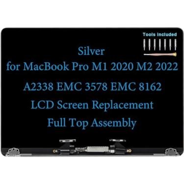 Imagem de Daplinno Tela de substituição de 13 polegadas para MacBook Pro M1 2020 M2 2022 A2338 EMC 3578 EMC 8162 Tela LCD completa Kit de montagem completo (prata)