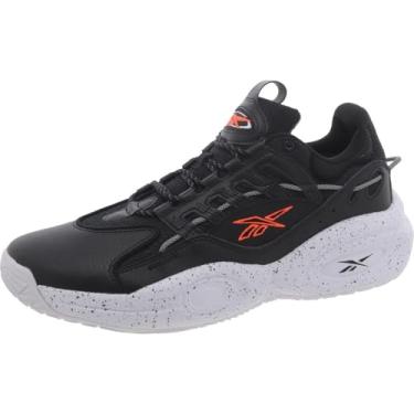 Imagem de Reebok Tênis de basquete masculino Solution MID Fitness Basketball, Preto/branco/laranja flare, 6.5 Women/5 Men