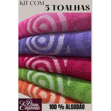 Imagem de Kit c/ 5 toalhas de banho gigante bola banhão 100% algodão - Bruna enx