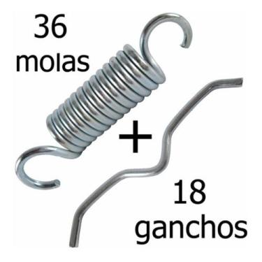 Imagem de Mola Jump Reforçada 9cm 36 Unidades + 18 Bigodes Jump Profissional Aca