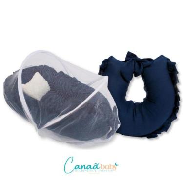 Imagem de Kit Ninho Redutor com Mosquiteiro e Almofada Amamentação - Canaã Baby,
