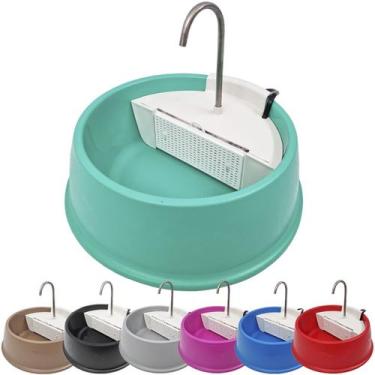 Imagem de Bebedouro Fonte Gatos Cachorros Cães 1,5L Filtro Carvão Ativado Bivolt