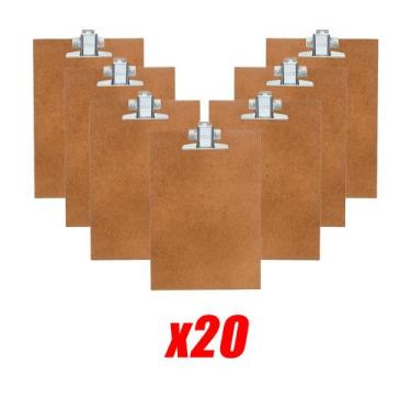 Imagem de Prancheta A4 De Madeira Mdf Com Prendedor De Metal Kit C/ 20 - Waleu