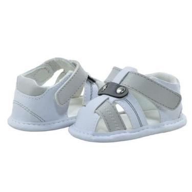 Imagem de Sapatinho de Bebê Bicho de Pé - Sandália Masculina - Sintético - Branc