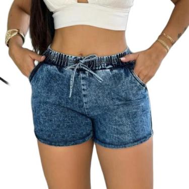 Imagem de Short Feminino Jeans Elastico Blogueira Cintura Alta - Isana Jeans, Ma