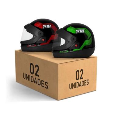 Imagem de Kit 2 Capacetes Sport Moto 788 Fechados Pro Tork Masculino Feminino Se